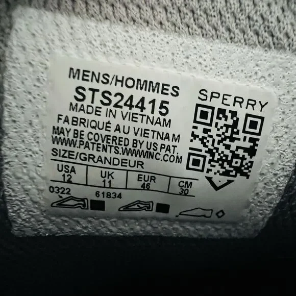 Sperry Halyard CVO Plushstep Gray Canvas Sneakers Preppy Shoes - Mens Size 12 - Picture 8 of 8